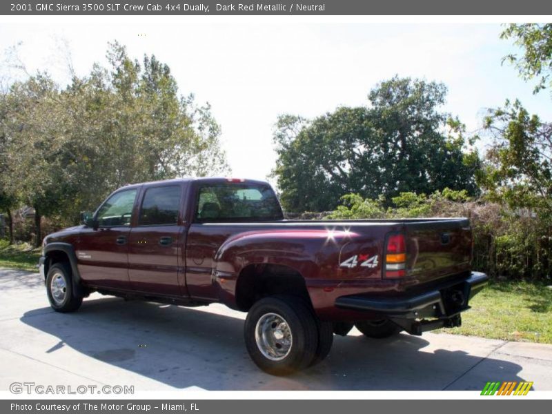 Dark Red Metallic / Neutral 2001 GMC Sierra 3500 SLT Crew Cab 4x4 Dually