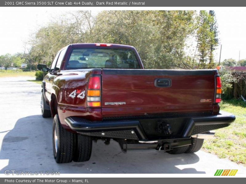 Dark Red Metallic / Neutral 2001 GMC Sierra 3500 SLT Crew Cab 4x4 Dually