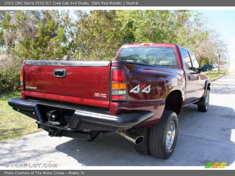 Dark Red Metallic / Neutral 2001 GMC Sierra 3500 SLT Crew Cab 4x4 Dually
