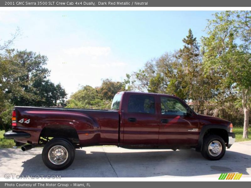 Dark Red Metallic / Neutral 2001 GMC Sierra 3500 SLT Crew Cab 4x4 Dually