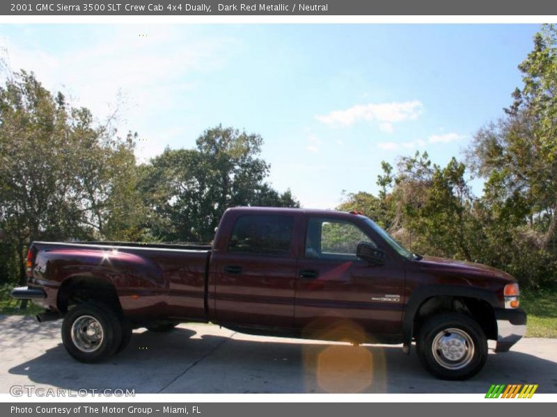 Dark Red Metallic / Neutral 2001 GMC Sierra 3500 SLT Crew Cab 4x4 Dually