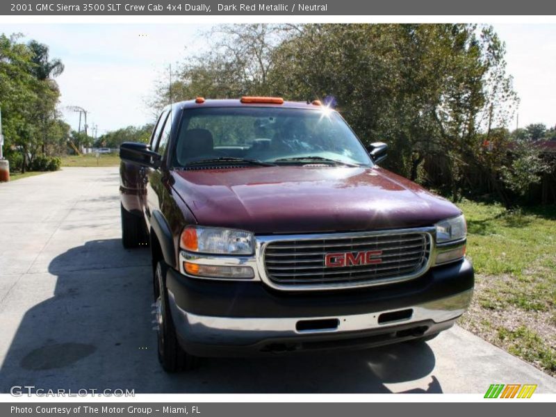 Dark Red Metallic / Neutral 2001 GMC Sierra 3500 SLT Crew Cab 4x4 Dually