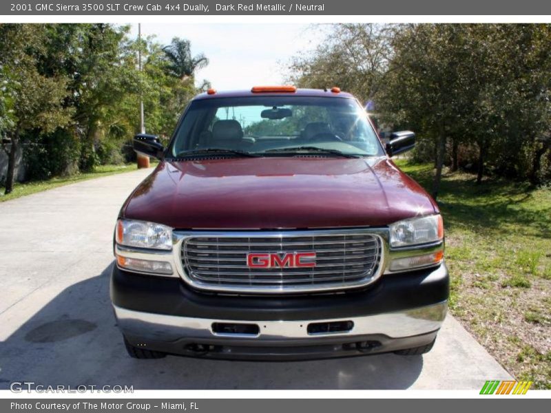Dark Red Metallic / Neutral 2001 GMC Sierra 3500 SLT Crew Cab 4x4 Dually