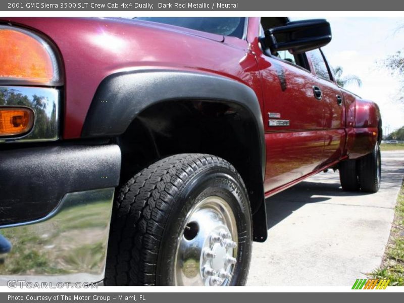 Dark Red Metallic / Neutral 2001 GMC Sierra 3500 SLT Crew Cab 4x4 Dually