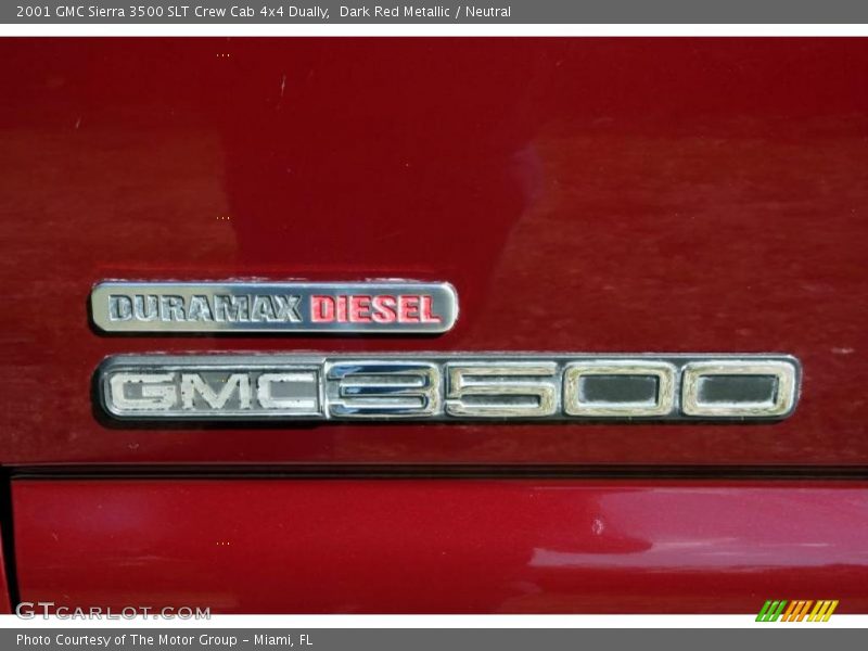 Dark Red Metallic / Neutral 2001 GMC Sierra 3500 SLT Crew Cab 4x4 Dually