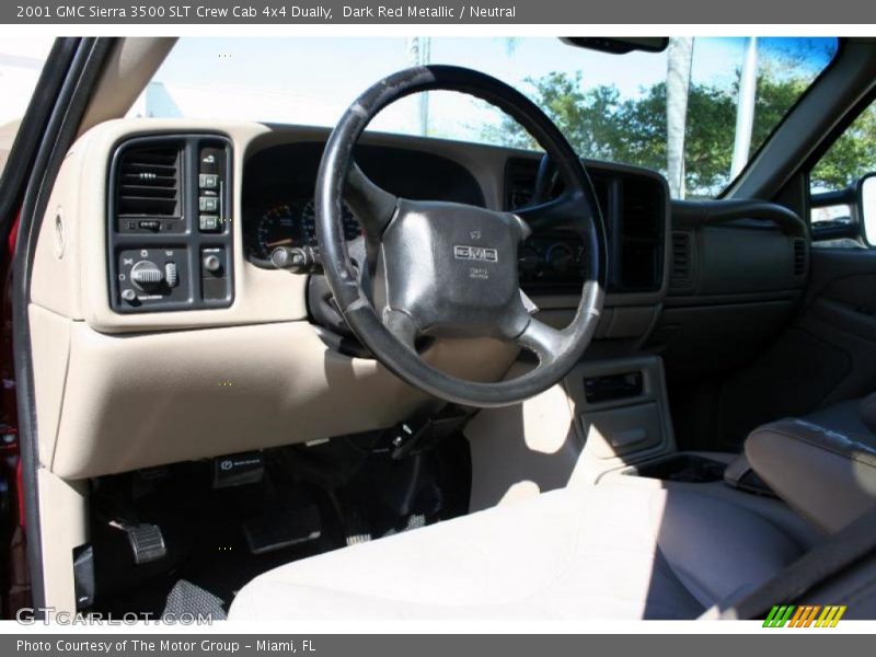 Dark Red Metallic / Neutral 2001 GMC Sierra 3500 SLT Crew Cab 4x4 Dually