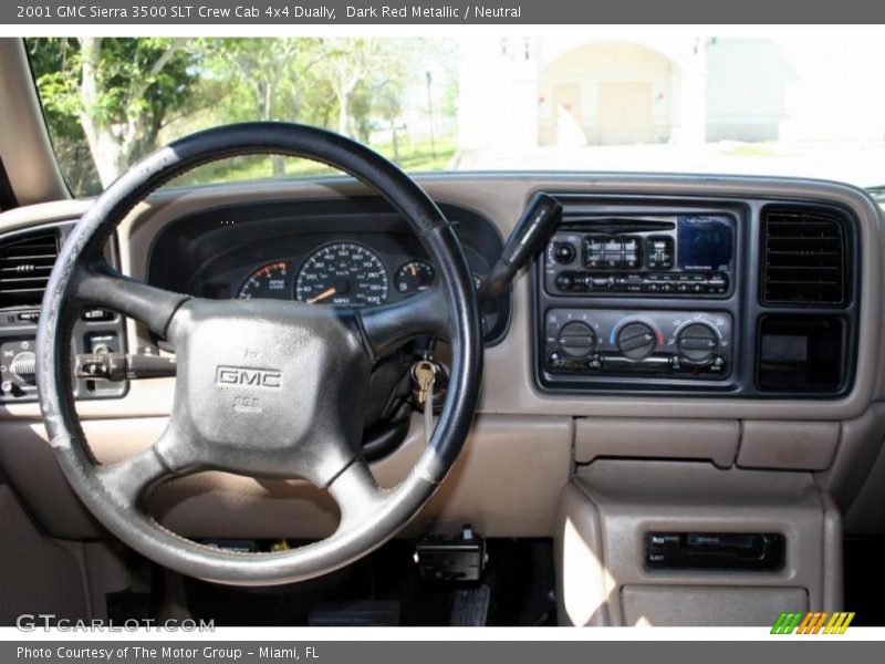 Dark Red Metallic / Neutral 2001 GMC Sierra 3500 SLT Crew Cab 4x4 Dually