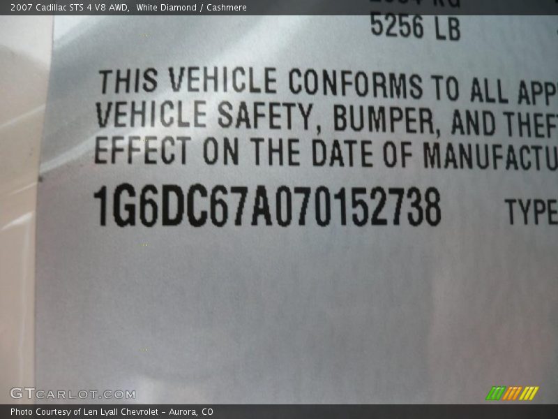 White Diamond / Cashmere 2007 Cadillac STS 4 V8 AWD