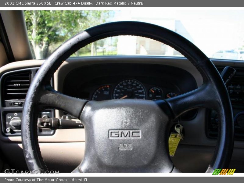 Dark Red Metallic / Neutral 2001 GMC Sierra 3500 SLT Crew Cab 4x4 Dually