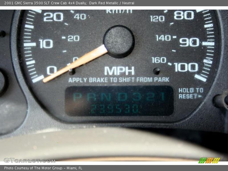 Dark Red Metallic / Neutral 2001 GMC Sierra 3500 SLT Crew Cab 4x4 Dually