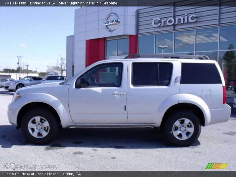 Silver Lightning Metallic / Graphite 2010 Nissan Pathfinder S FE+