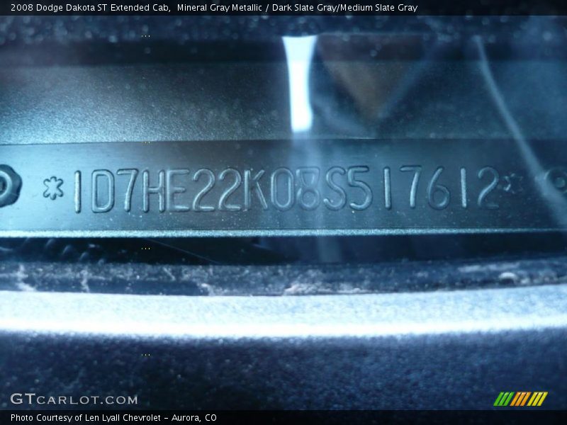 Mineral Gray Metallic / Dark Slate Gray/Medium Slate Gray 2008 Dodge Dakota ST Extended Cab