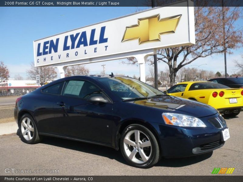 Midnight Blue Metallic / Light Taupe 2008 Pontiac G6 GT Coupe