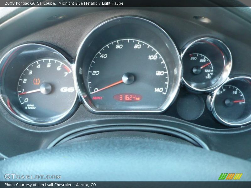 Midnight Blue Metallic / Light Taupe 2008 Pontiac G6 GT Coupe