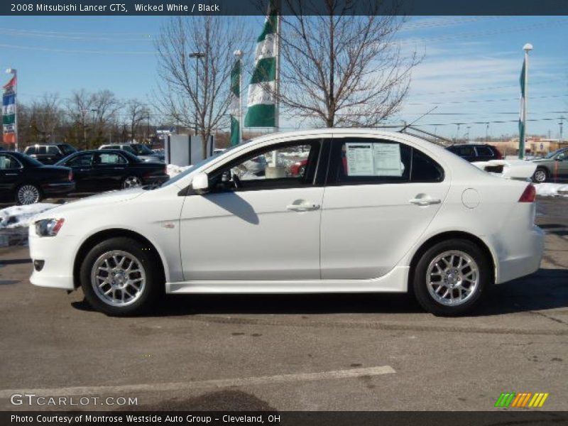 Wicked White / Black 2008 Mitsubishi Lancer GTS