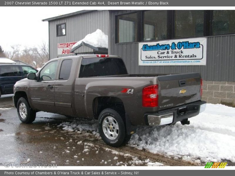 Desert Brown Metallic / Ebony Black 2007 Chevrolet Silverado 1500 LT Z71 Extended Cab 4x4
