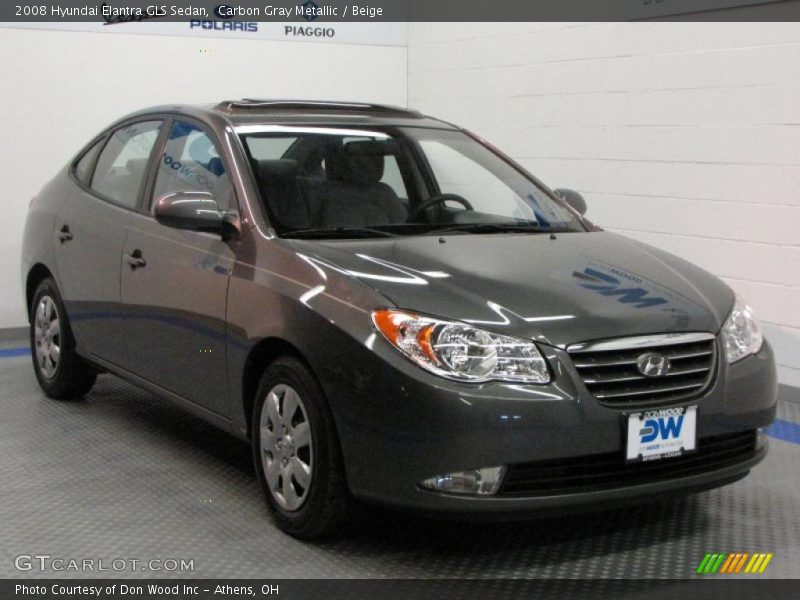 Carbon Gray Metallic / Beige 2008 Hyundai Elantra GLS Sedan