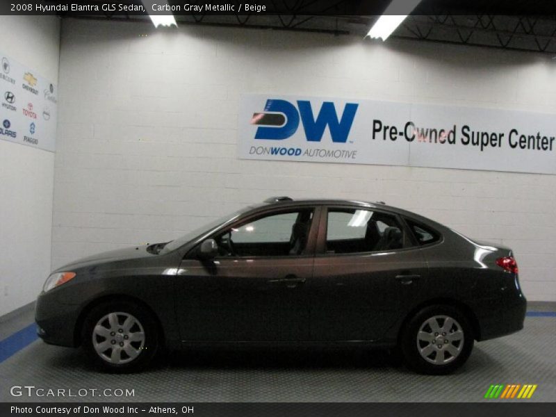 Carbon Gray Metallic / Beige 2008 Hyundai Elantra GLS Sedan
