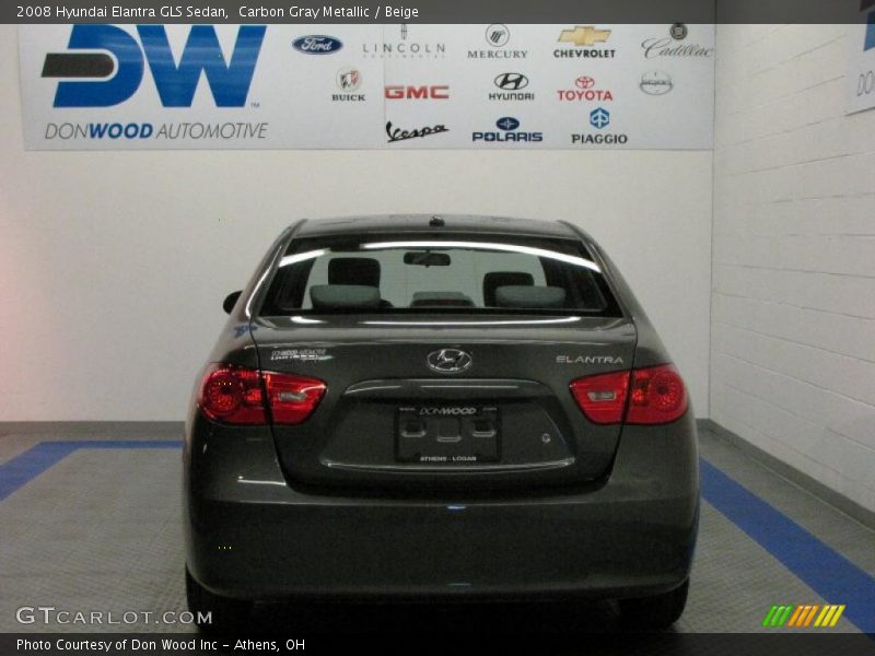 Carbon Gray Metallic / Beige 2008 Hyundai Elantra GLS Sedan