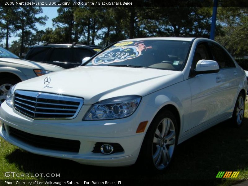 Arctic White / Black/Sahara Beige 2008 Mercedes-Benz C 300 Luxury