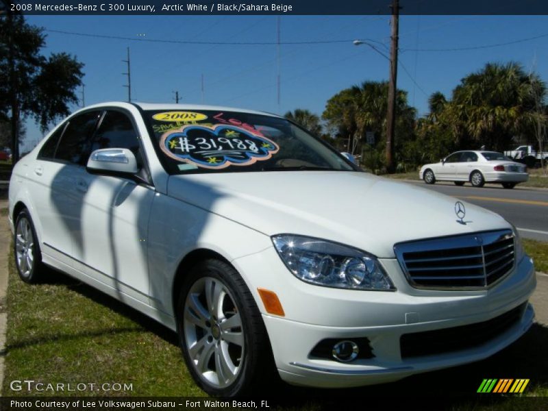 Arctic White / Black/Sahara Beige 2008 Mercedes-Benz C 300 Luxury