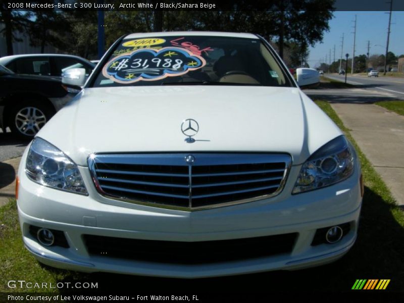 Arctic White / Black/Sahara Beige 2008 Mercedes-Benz C 300 Luxury