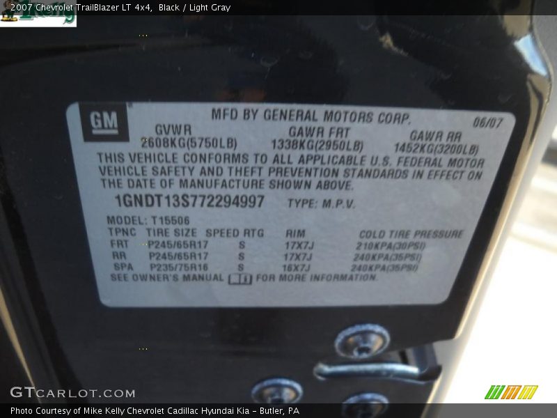 Black / Light Gray 2007 Chevrolet TrailBlazer LT 4x4