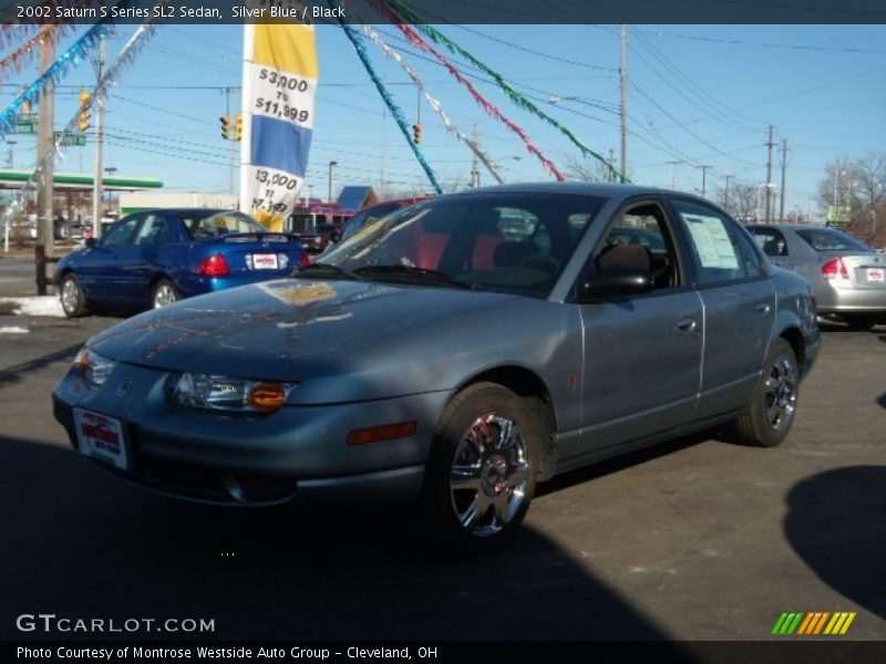 Silver Blue / Black 2002 Saturn S Series SL2 Sedan