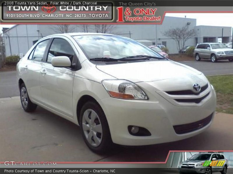 Polar White / Dark Charcoal 2008 Toyota Yaris Sedan