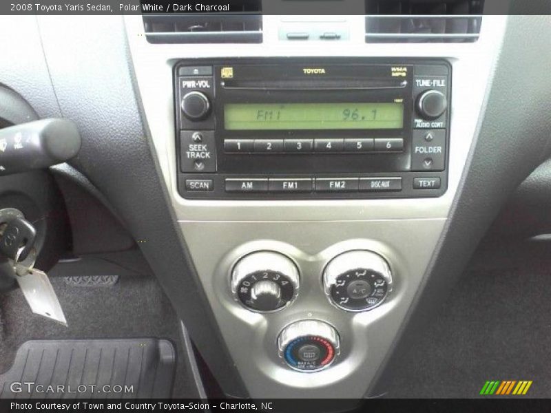 Polar White / Dark Charcoal 2008 Toyota Yaris Sedan