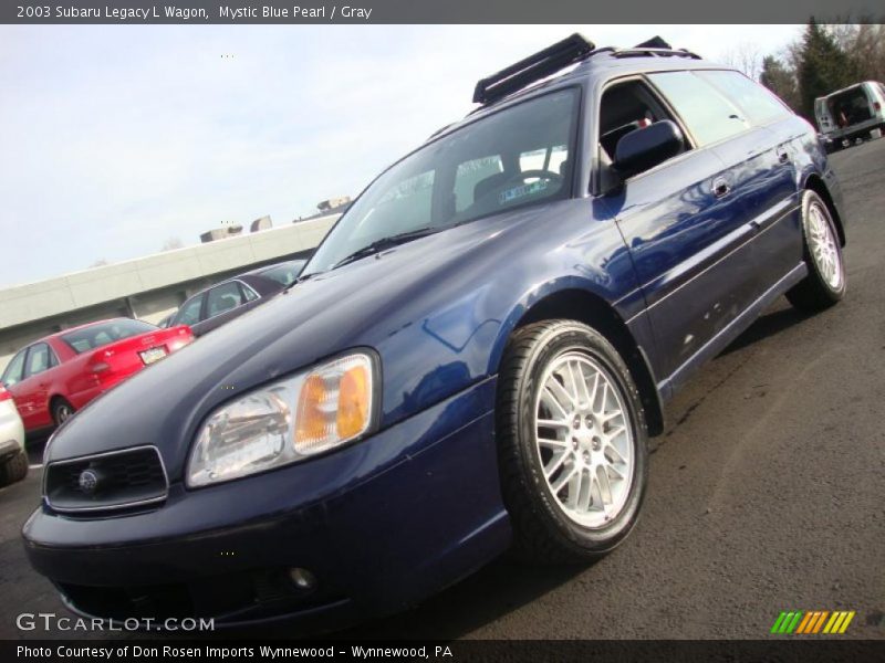 Mystic Blue Pearl / Gray 2003 Subaru Legacy L Wagon