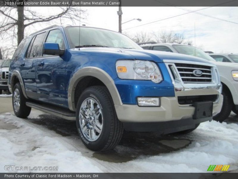 Blue Flame Metallic / Camel 2010 Ford Explorer Eddie Bauer 4x4