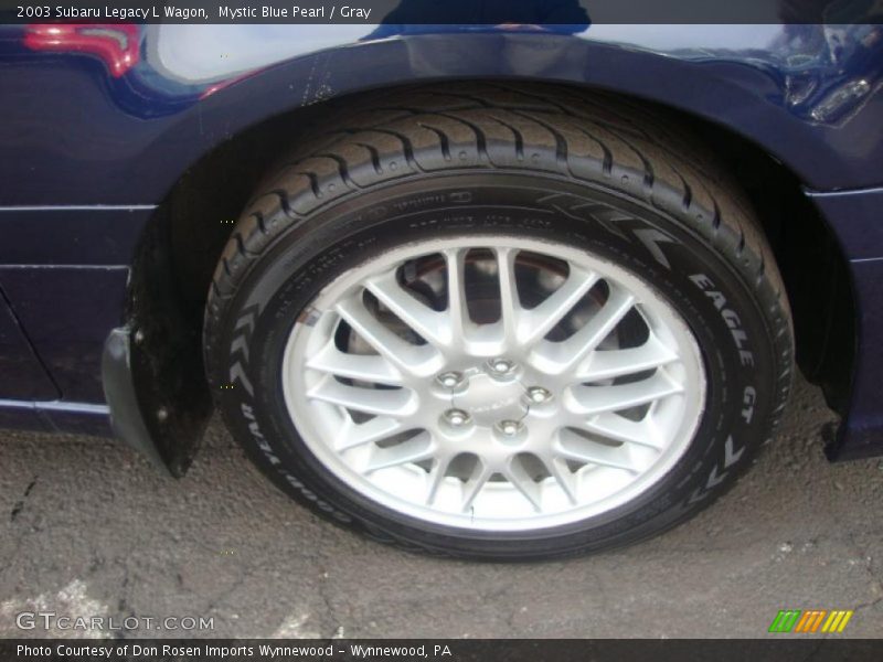Mystic Blue Pearl / Gray 2003 Subaru Legacy L Wagon
