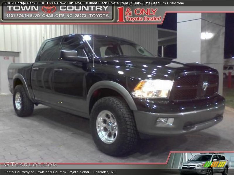 Brilliant Black Crystal Pearl / Dark Slate/Medium Graystone 2009 Dodge Ram 1500 TRX4 Crew Cab 4x4