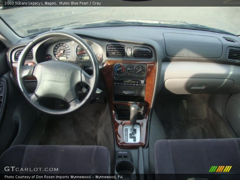 Mystic Blue Pearl / Gray 2003 Subaru Legacy L Wagon