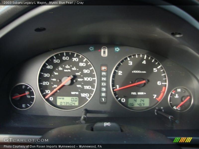 Mystic Blue Pearl / Gray 2003 Subaru Legacy L Wagon