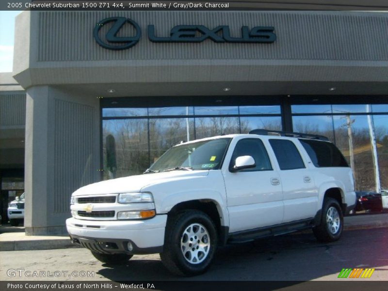 Summit White / Gray/Dark Charcoal 2005 Chevrolet Suburban 1500 Z71 4x4