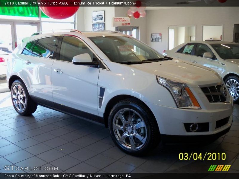 Platinum Ice Tricoat / Titanium/Ebony 2010 Cadillac SRX 4 V6 Turbo AWD