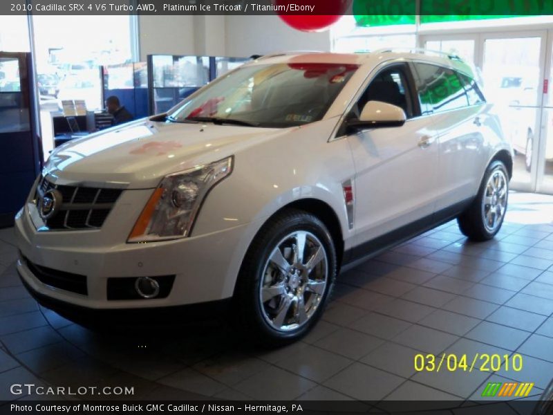 Platinum Ice Tricoat / Titanium/Ebony 2010 Cadillac SRX 4 V6 Turbo AWD