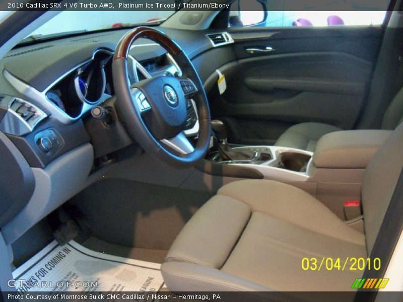 Platinum Ice Tricoat / Titanium/Ebony 2010 Cadillac SRX 4 V6 Turbo AWD