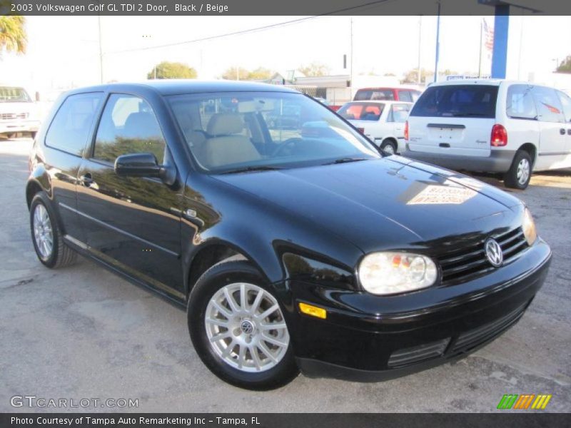 Black / Beige 2003 Volkswagen Golf GL TDI 2 Door