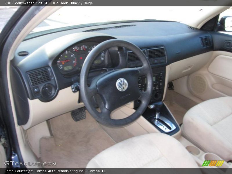 Black / Beige 2003 Volkswagen Golf GL TDI 2 Door
