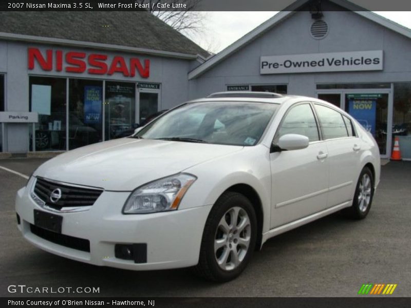 Winter Frost Pearl / Cafe Latte 2007 Nissan Maxima 3.5 SL