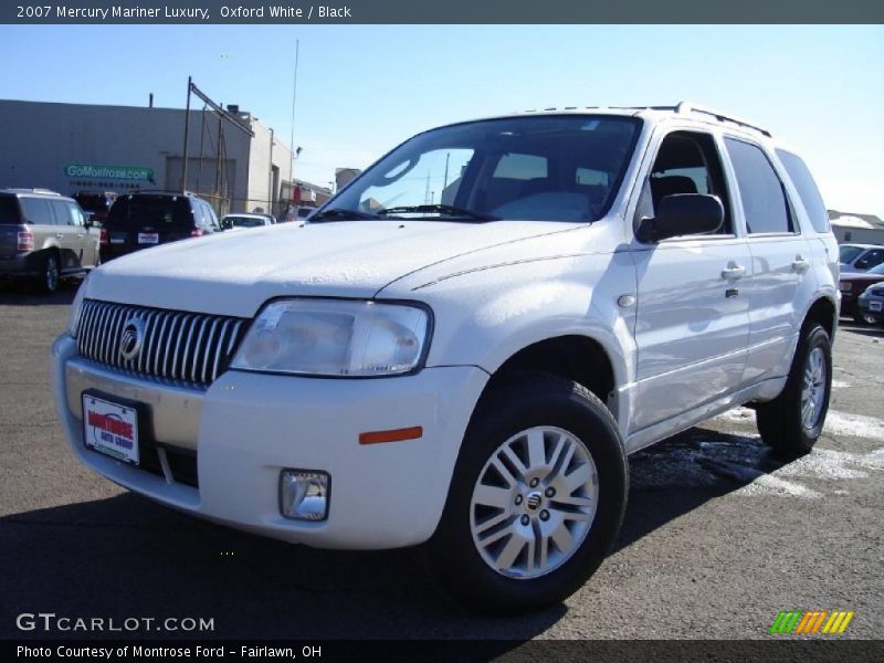 Oxford White / Black 2007 Mercury Mariner Luxury