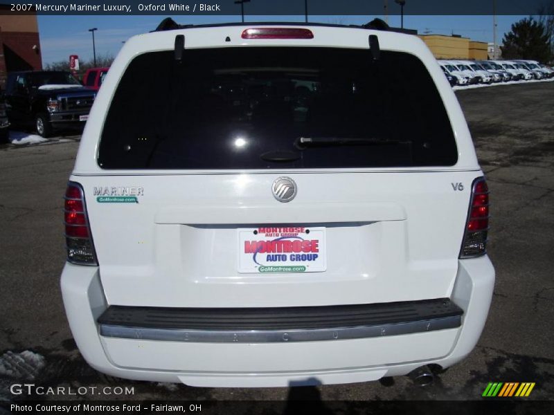 Oxford White / Black 2007 Mercury Mariner Luxury