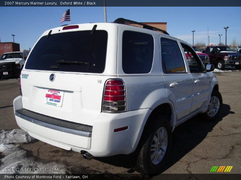 Oxford White / Black 2007 Mercury Mariner Luxury