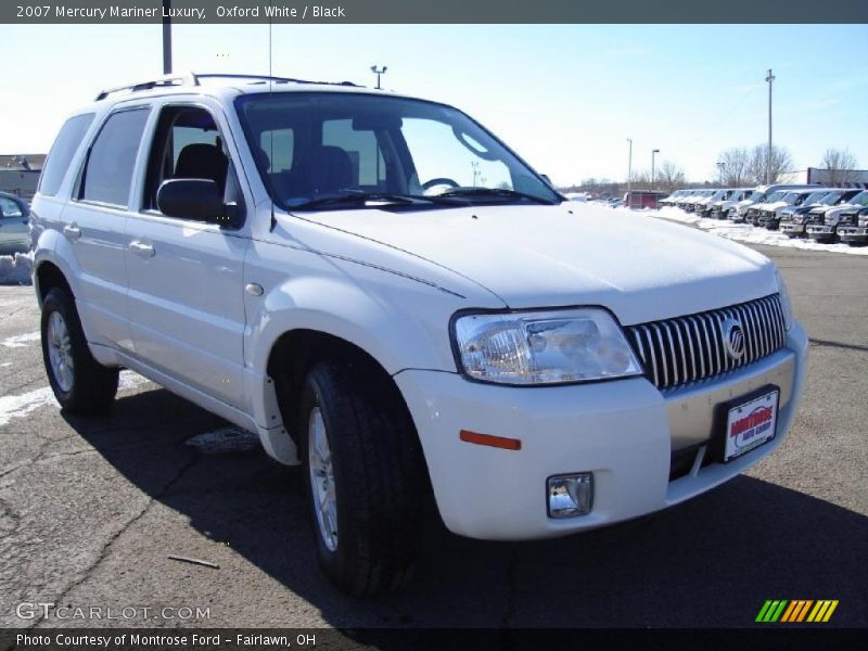 Oxford White / Black 2007 Mercury Mariner Luxury