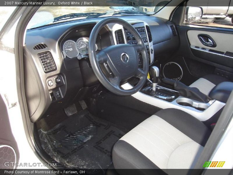 Oxford White / Black 2007 Mercury Mariner Luxury