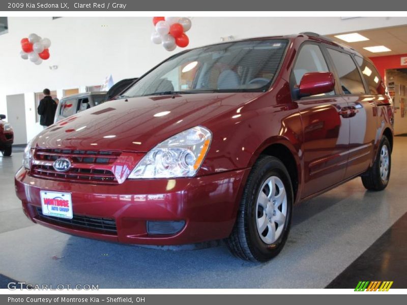 Claret Red / Gray 2009 Kia Sedona LX