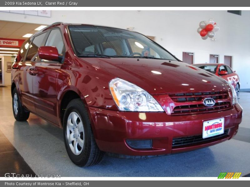 Claret Red / Gray 2009 Kia Sedona LX